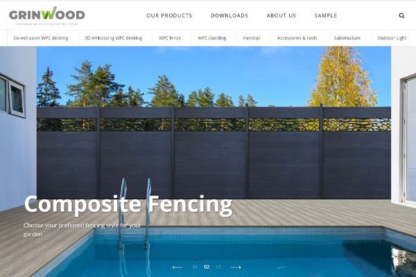 格林特木塑，Grinwood WPC Material Co.,Ltd.，外貿(mào)公司網(wǎng)站設(shè)計(jì)